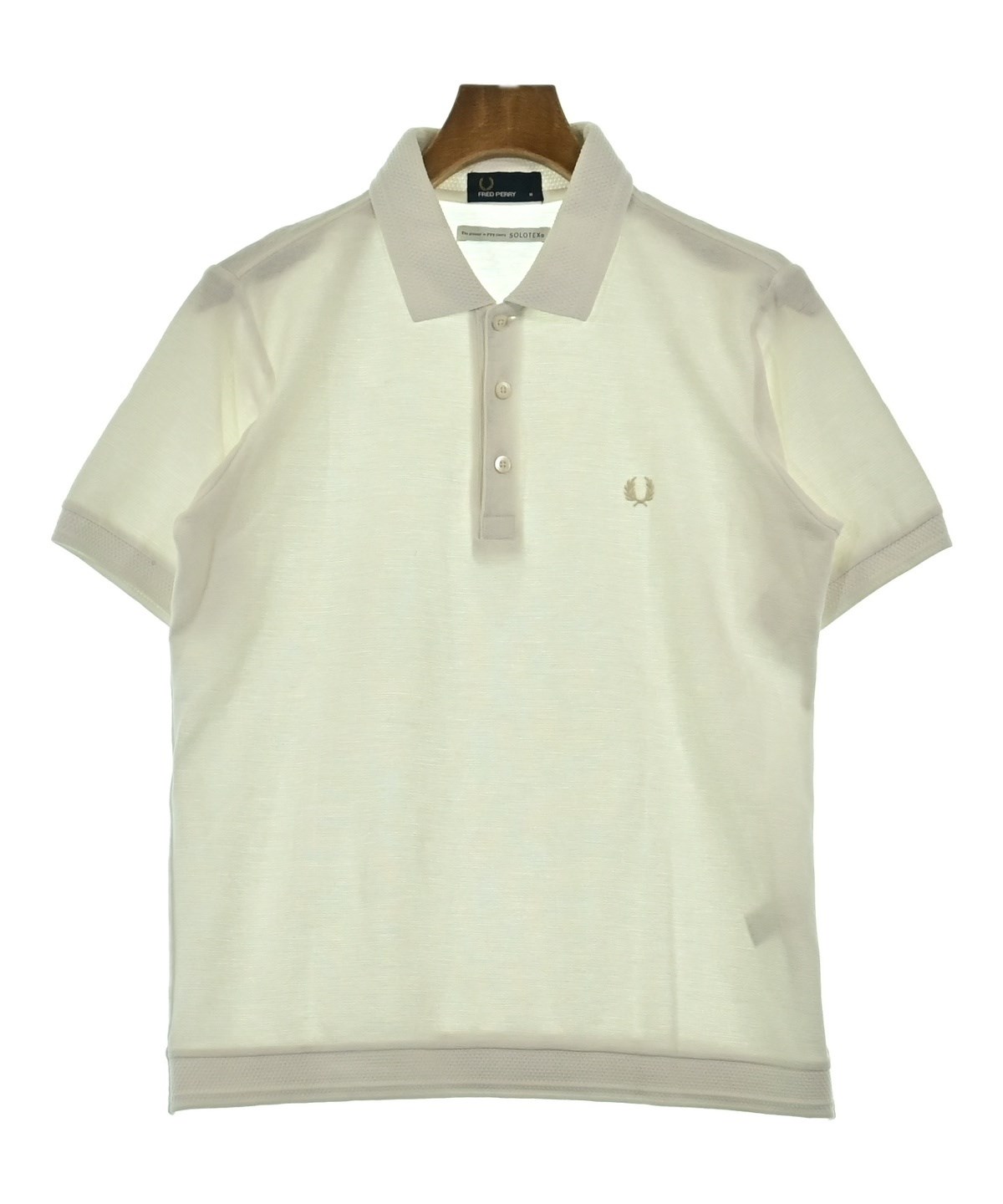 【FRED PERRY】ポロシャツGold＆White FRED PERRY（フレッドペリー）ポロシャツ 白 サイズ:M メンズ