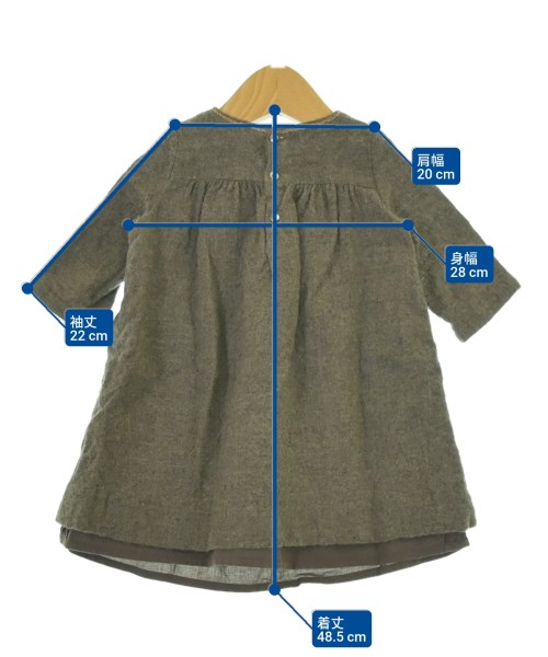 bonpoint（ボンポワン）ワンピース（その他） 茶 サイズ:2(90cm位) キッズ/2200675013017