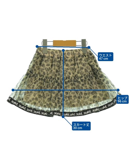 x-girl first stage（エックスガールファーストステージ）スカート（その他） ベージュ サイズ:100(3T-4T) キッズ/2200649471126