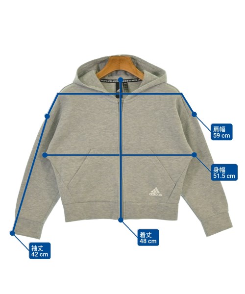 adidas（アディダス）パーカー グレー サイズ:140(11T-12T) キッズ/2200647773079
