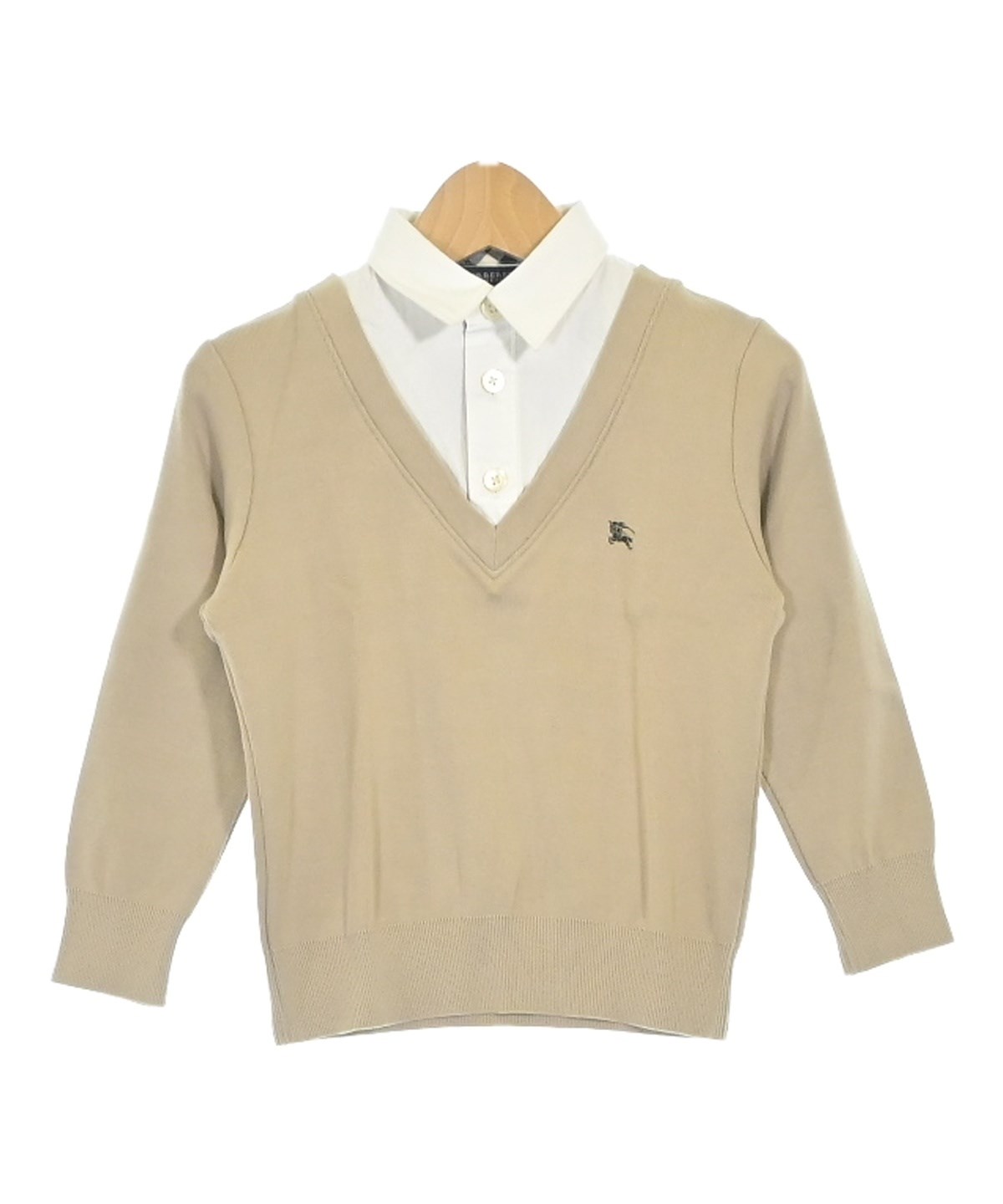 て*ー様 【used】BURBERRY ニット長袖ワンピース 110cm BURBERRY（バーバリー）ニット ベージュ サイズ:110(5T-6T) キッズ
