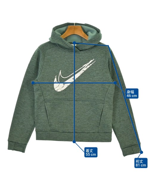 NIKE（ナイキ）パーカー 緑 サイズ:M(120cm位) キッズ/2200622607146