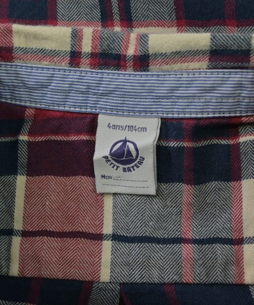 PETIT BATEAU（プチバトー）シャツ 赤 サイズ:104(3T-4T) キッズ/2200636177086