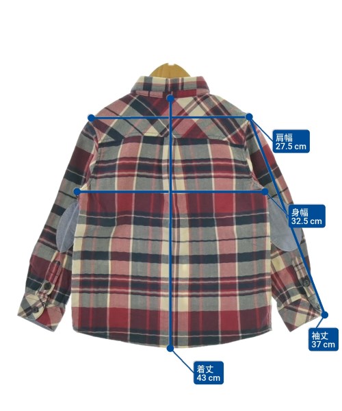 PETIT BATEAU（プチバトー）シャツ 赤 サイズ:104(3T-4T) キッズ/2200636177086