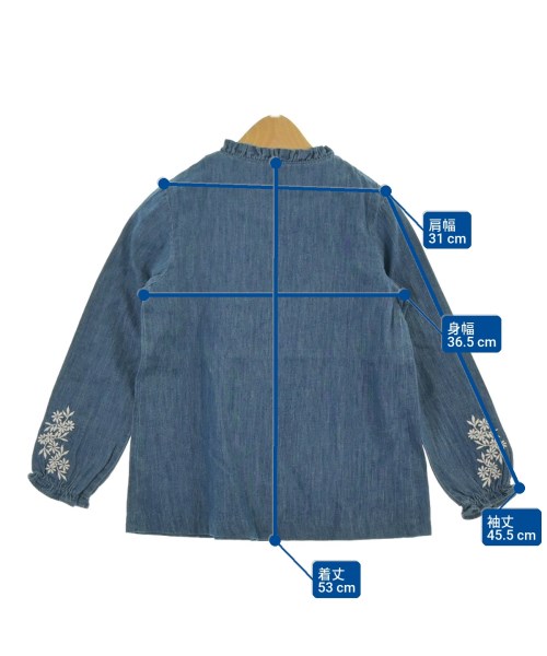 Tartine et chocolat（タルティーヌ　エ　ショコラ）シャツ 青 サイズ:120(7T-8T) キッズ/2200641700415