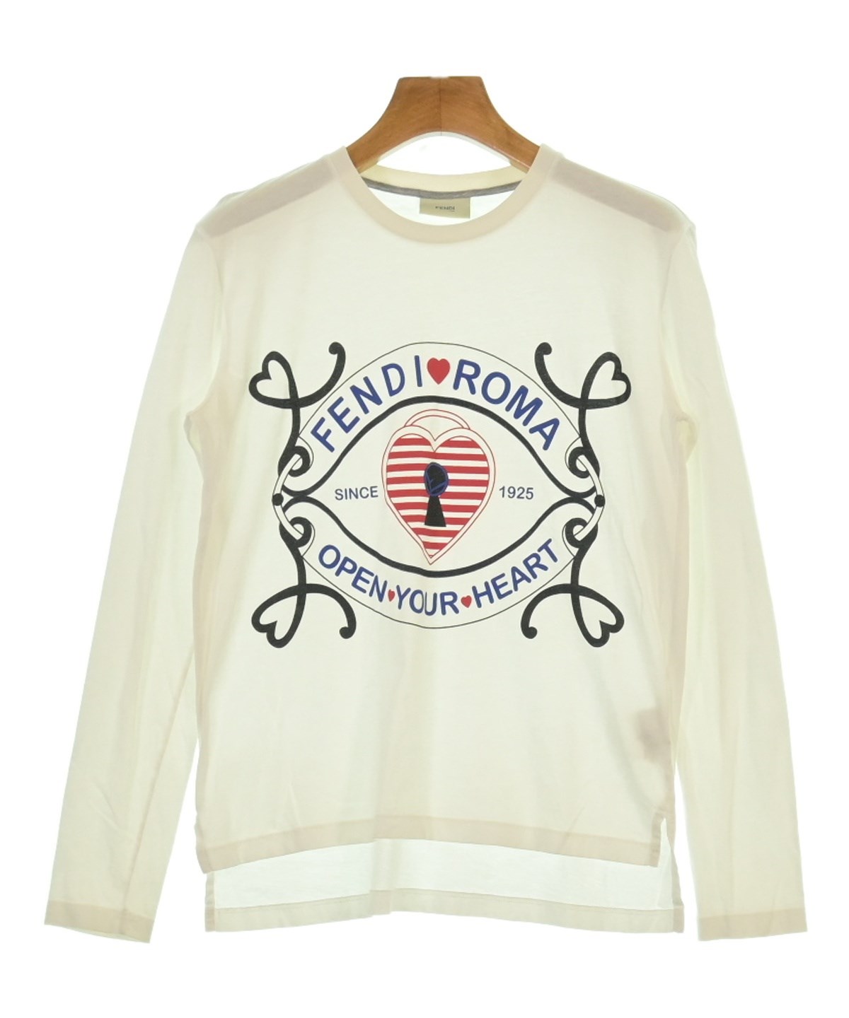 極美品 FENDI フェンディ だまし絵Tシャツ 8A-130相当 FENDI（フェンディ）Tシャツ・カットソー 白 サイズ:130(9T-10T