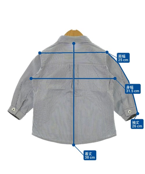 familiar（ファミリア）シャツ 青 サイズ:80(12M) キッズ/2200637590051