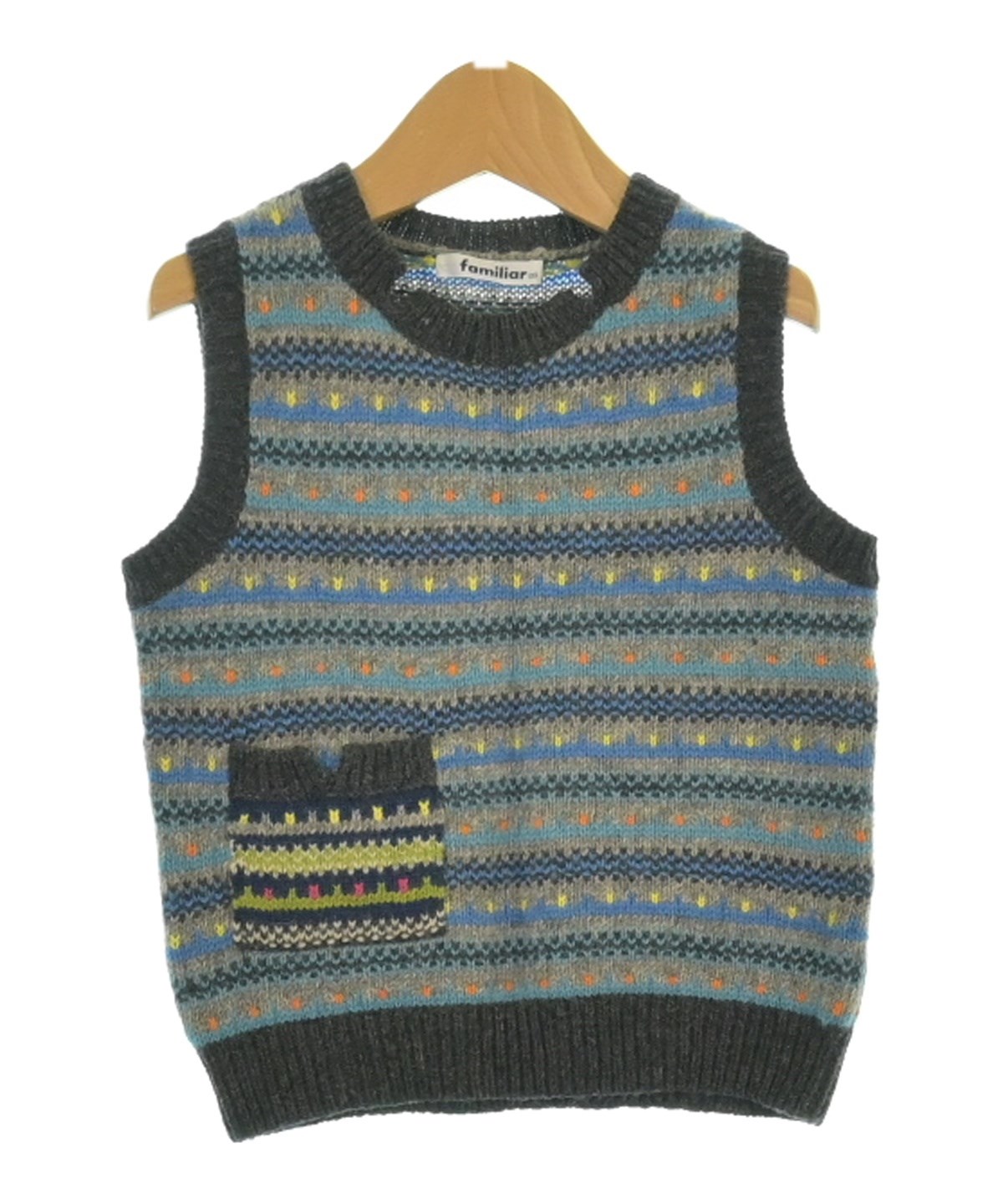 familiar（ファミリア）ニット グレー サイズ:100(3T-4T) キッズ