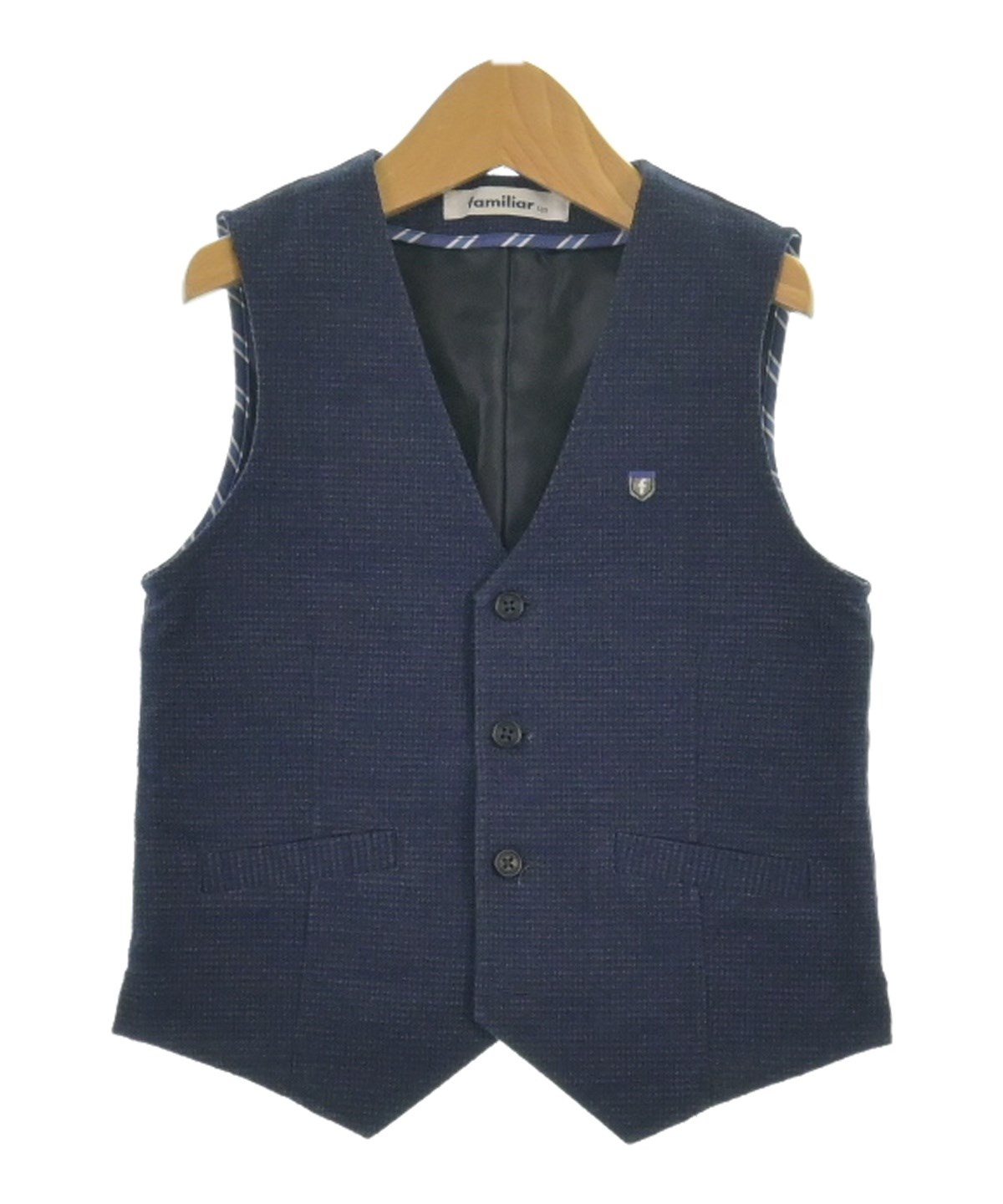 familiar（ファミリア）シャツ 紺 サイズ:120(7T-8T) キッズ