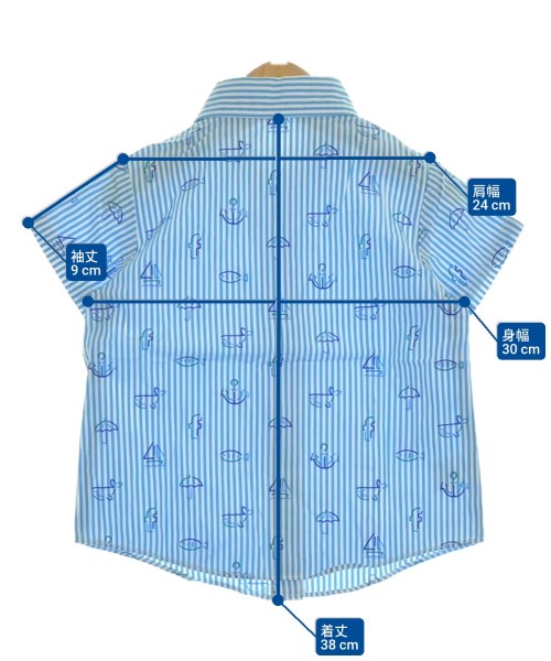 familiar（ファミリア）シャツ 青 サイズ:100(3T-4T) キッズ/2200651764049