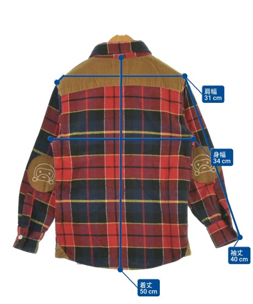 BAPE KIDS（ベイプキッズ）シャツ 赤 サイズ:100(3T-4T) キッズ/2200644464093