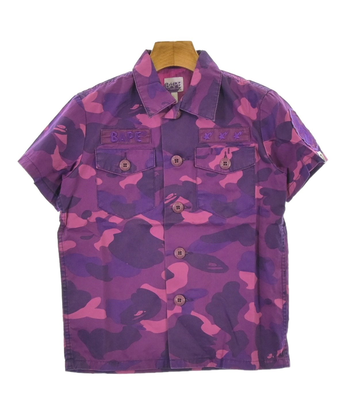 BAPE KIDS（ベイプキッズ）シャツ 紫 サイズ:120(7T-8T) キッズ