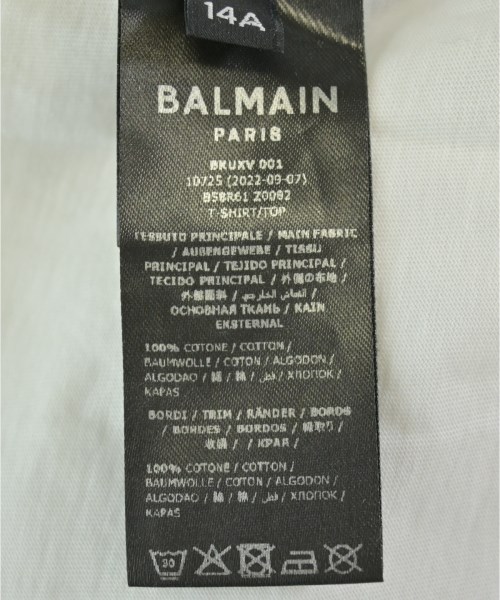 BALMAIN（バルマン）Tシャツ・カットソー 白 サイズ:150(13T-14T) キッズ/2200698668072