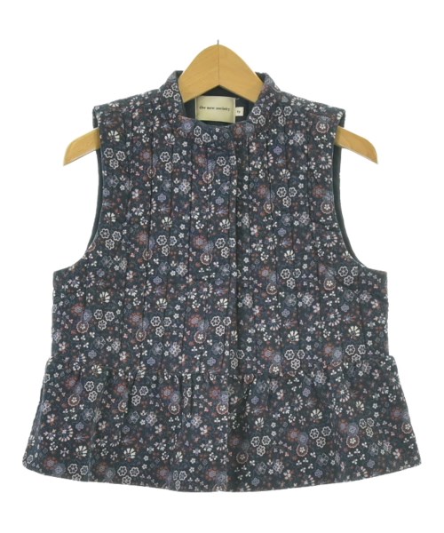 the new society(ザニューソサエティー)シャツ 紺 サイズ:120(7T-8T)/2200674714335