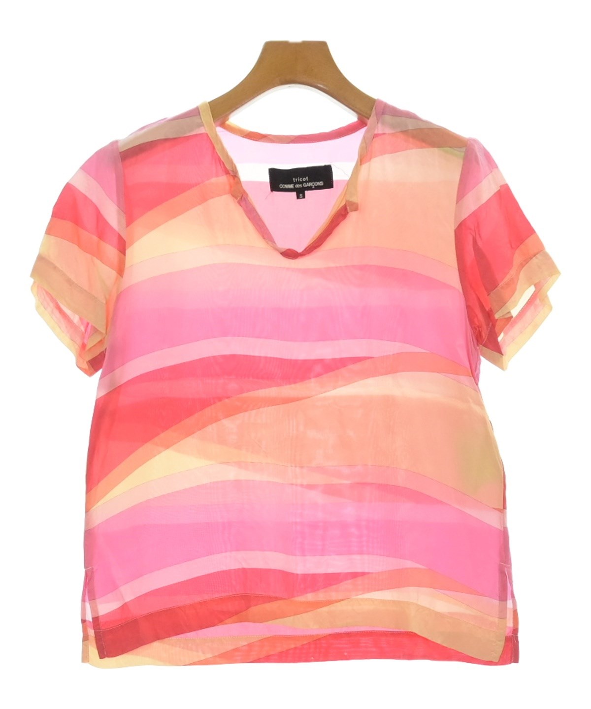 トリコ　コムデギャルソン　花柄　フラワー　レース変形　ラップ　巻き　ブラウス トリコ コムデギャルソン 花柄 フラワー レース変形 ラップ 巻き