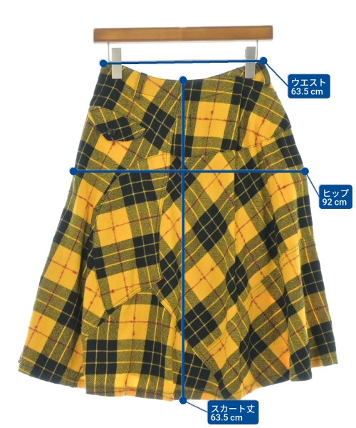 tricot COMME des GARCONS（トリココムデギャルソン）ひざ丈スカート 黄 サイズ:S レディース/2200676555042