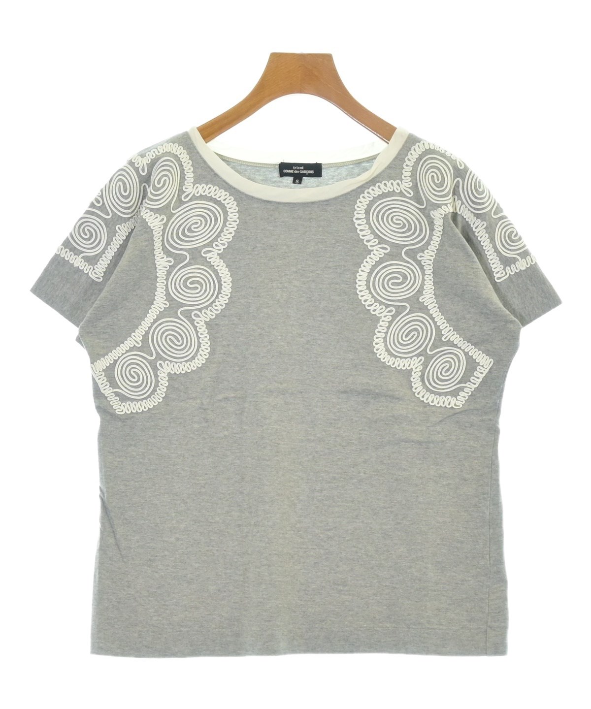 良品 tricot COMME des GARCONS トリココムデギャルソン AD2004 コットン レイヤード アンサンブル風 カットソー グレー レディース 古着 中古 USED 良品 tricot COMME des GARCONS トリココムデギャルソン AD2004