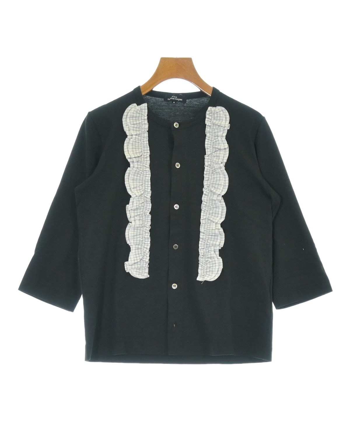 tricot COMME des GARCONS / トリココムデギャルソン | 90s～ AD1993 ウール ノーカラー アシンメトリー バックタック ロング シャツ ブラウス チュニック | ー | マスタード | レディース tricot COMME des GARCONS (トリコ コムデギャルソン) 古着通販
