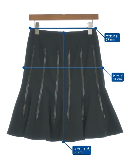 JUNYA WATANABE（ジュンヤワタナベ）ひざ丈スカート 黒 サイズ:S レディース/2200618807154