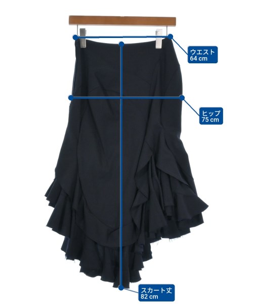 JUNYA WATANABE（ジュンヤワタナベ）ロング・マキシ丈スカート 紺 サイズ:XS レディース/2200620194082