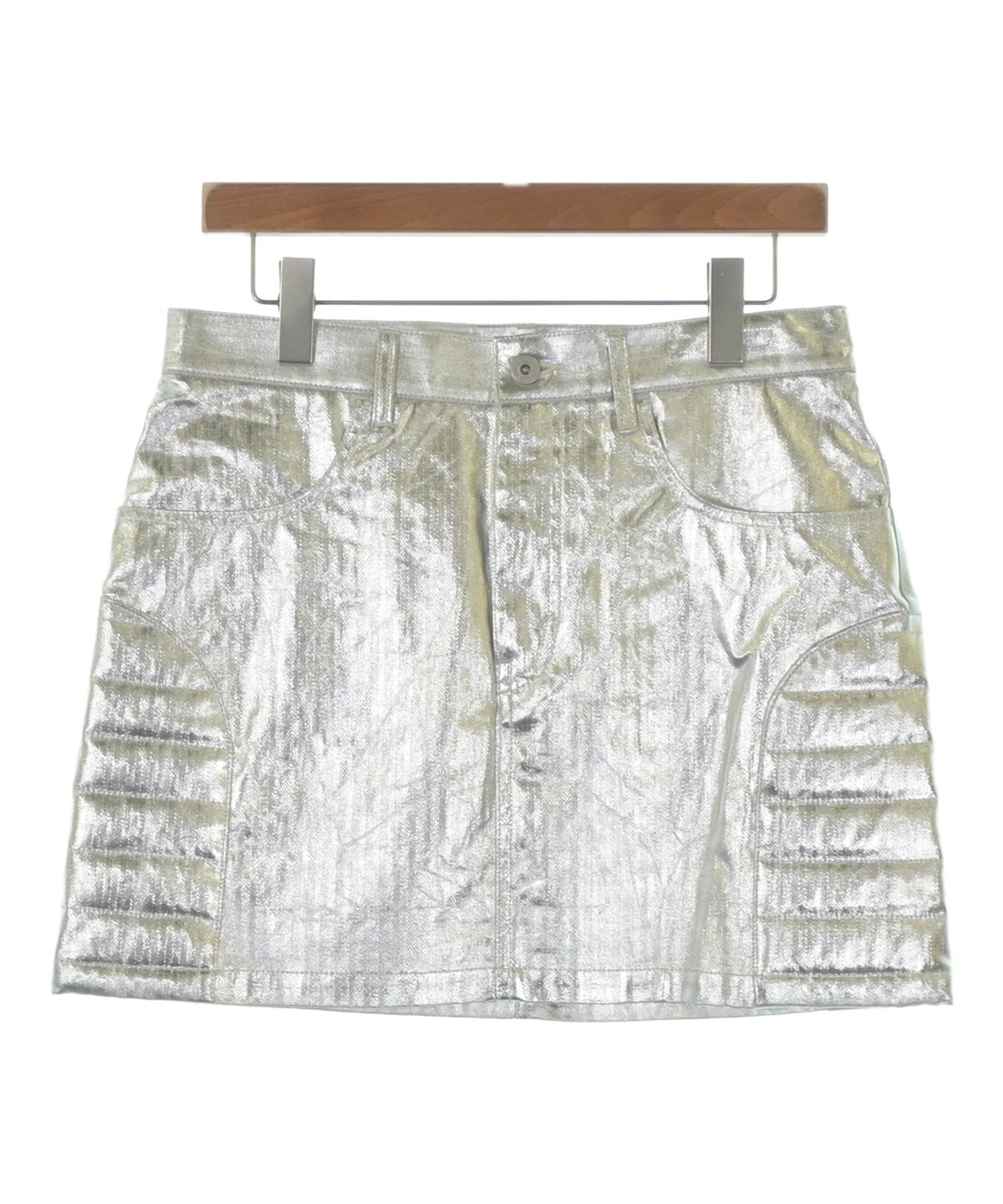 JUNYA WATANABE（ジュンヤワタナベ）ひざ丈スカート シルバー サイズ:M