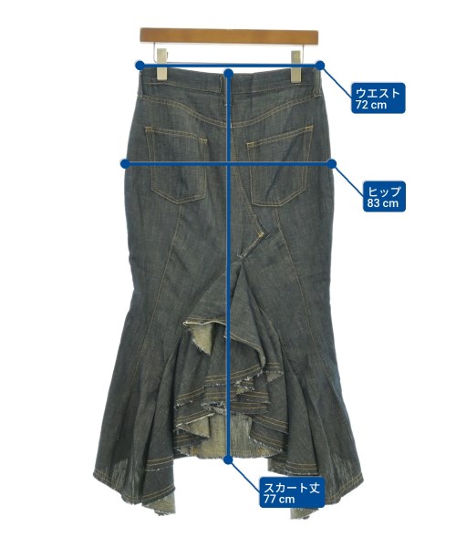 JUNYA WATANABE（ジュンヤワタナベ）ロング・マキシ丈スカート 紺 サイズ:XS レディース/2200621158038