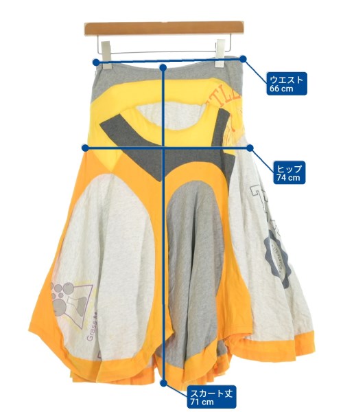 JUNYA WATANABE（ジュンヤワタナベ）ひざ丈スカート グレー サイズ:SS(XS位) レディース/2200647431146