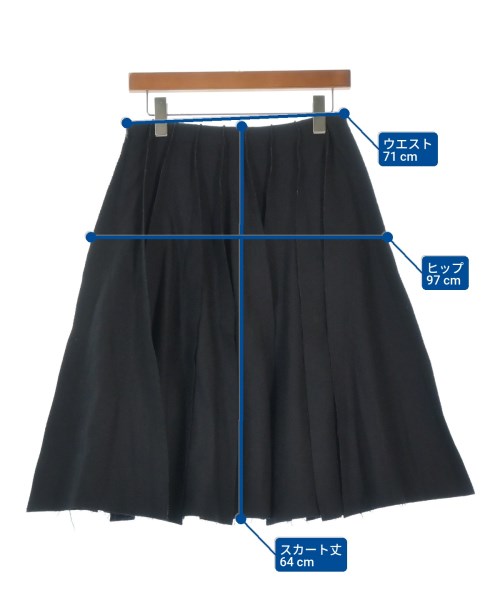 JUNYA WATANABE（ジュンヤワタナベ）ひざ丈スカート 黒 サイズ:M レディース/2200664515058