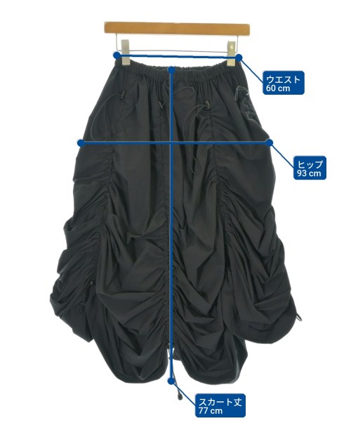 JUNYA WATANABE（ジュンヤワタナベ）ひざ丈スカート 黒 サイズ:XS レディース/2200691088198