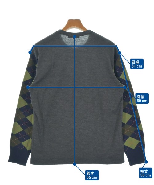 COMME des GARCONS HOMME（コムデギャルソンオム）ニット・セーター グレー サイズ:M メンズ/2200627318085