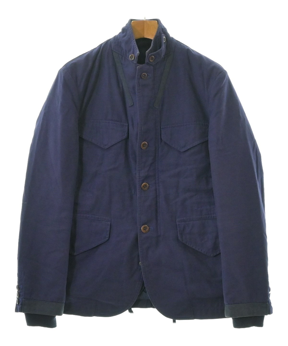 COMME des GARÇONS HOMME PLUS綿ブルゾン 紺・Sサイズ 送料無料】綿ナイロンダブルツイル ブルゾン HPーJ003ー051