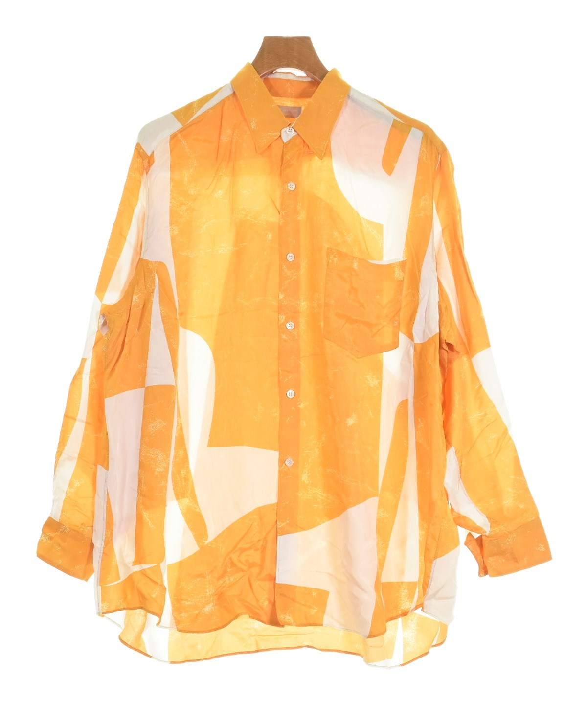 90s コムデギャルソンオム 長袖 シルク ドット シャツ オレンジ COMME des GARCONS HOMME PLUS(コムデギャルソンオムプリュス