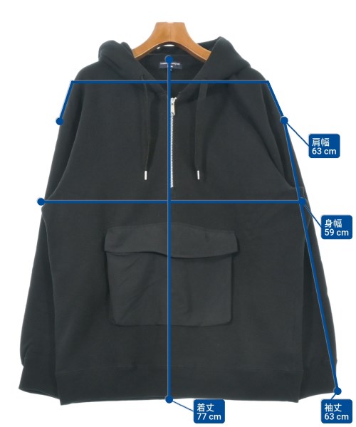 COMME des GARCONS HOMME（コムデギャルソンオム）パーカー 黒 サイズ:XL メンズ/2200609480151