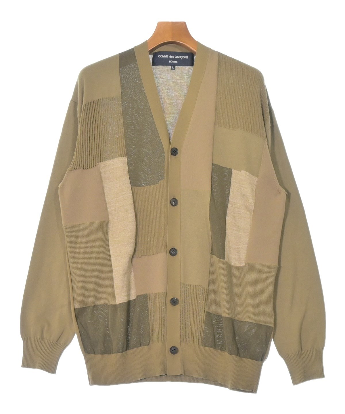 コムデギャルソンオム カーディガン 身幅53 着丈65 肩幅49 COMME des GARCONS HOMME（コムデギャルソンオム）カーディガン カーキ