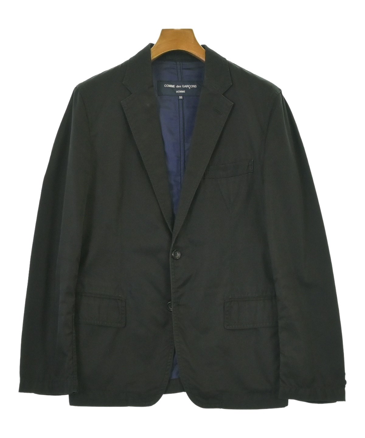 コムデギャルソンオム ダブルジャケット 紺 L〜XL相当　穴あり要リペア COMME des GARCONS HOMME（コムデギャルソンオム）ジャケット 黒