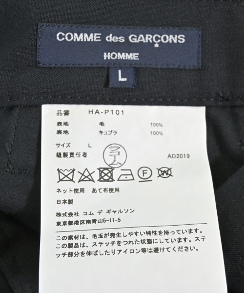 COMME des GARCONS HOMME（コムデギャルソンオム）スラックス 黒 サイズ:L メンズ/2200694973262