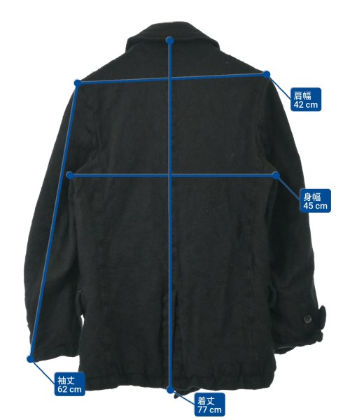 COMME des GARCONS HOMME（コムデギャルソンオム）ピーコート 黒 サイズ:SS メンズ/2200697564023
