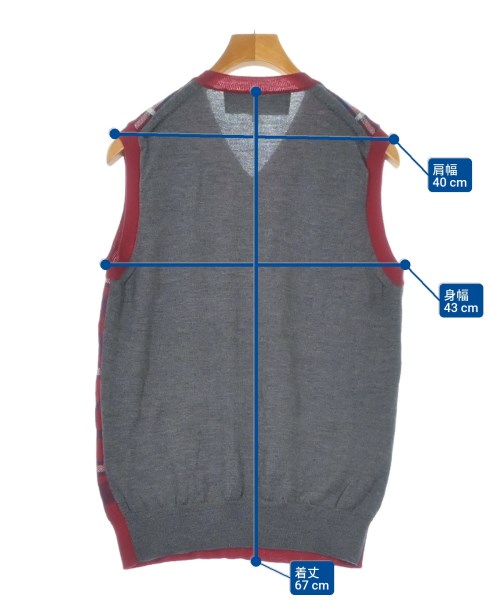 COMME des GARCONS HOMME（コムデギャルソンオム）ベスト 赤 サイズ:M メンズ/2200657947453