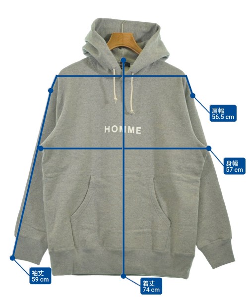 COMME des GARCONS HOMME（コムデギャルソンオム）パーカー グレー サイズ:S メンズ/2200659291028
