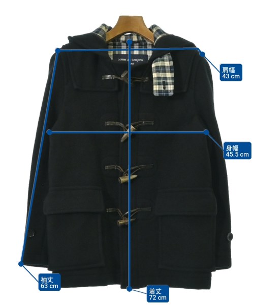 COMME des GARCONS HOMME（コムデギャルソンオム）ダッフルコート 黒 サイズ:XS メンズ/2200714211077
