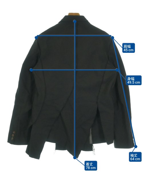COMME des GARCONS HOMME PLUS（コムデギャルソンオムプリュス）カジュアルジャケット 黒 サイズ:S メンズ/2200638262247
