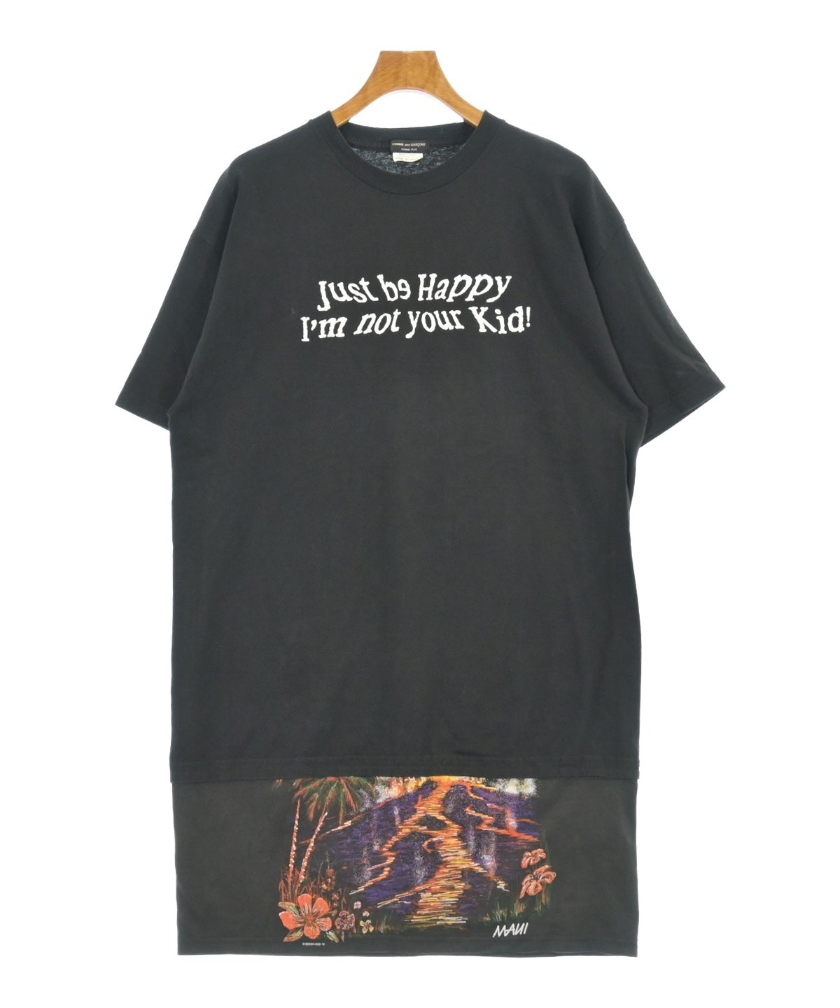 COMME des GARÇONS HOMME PLUS ブラックTシャツ Comme Des Garçons Homme Plus ボタンディテール Tシャツ