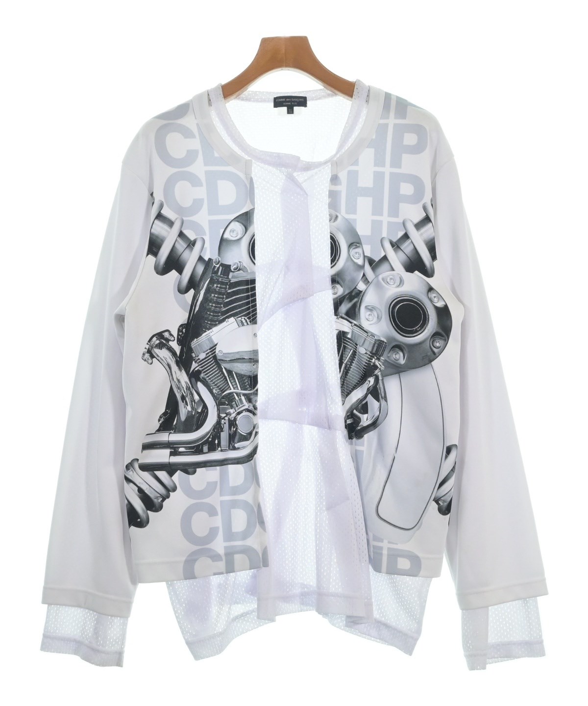 コムデギャルソンオムプリュス　長袖カットソー　白　シルバー COMME des GARCONS HOMME PLUS（コムデギャルソンオムプリュス）T