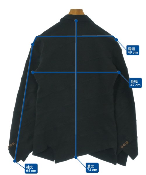 COMME des GARCONS HOMME PLUS（コムデギャルソンオムプリュス）カジュアルジャケット 黒 サイズ:M メンズ/2200638308112
