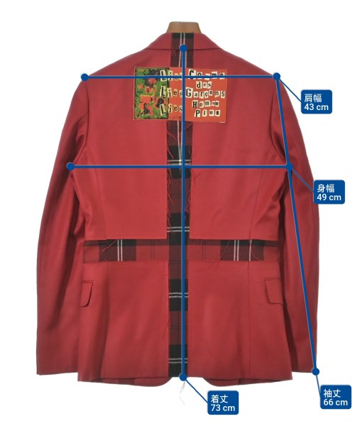COMME des GARCONS HOMME PLUS（コムデギャルソンオムプリュス）カジュアルジャケット 赤 サイズ:S メンズ/2200646566016