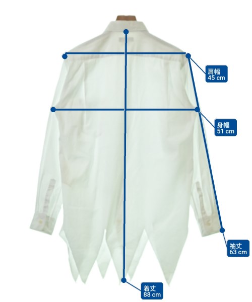 COMME des GARCONS HOMME PLUS（コムデギャルソンオムプリュス）カジュアルシャツ 白 サイズ:S メンズ/2200702988035