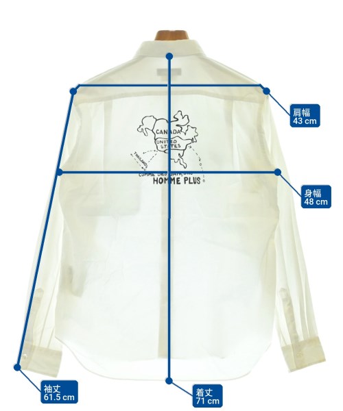 COMME des GARCONS HOMME PLUS（コムデギャルソンオムプリュス）カジュアルシャツ 白 サイズ:XS メンズ/2200709666707