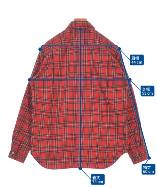 COMME des GARCONS HOMME PLUS（コムデギャルソンオムプリュス）カジュアルシャツ 赤 サイズ:S メンズ/2200668007108
