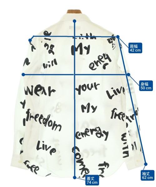 COMME des GARCONS HOMME PLUS（コムデギャルソンオムプリュス）カジュアルシャツ 白 サイズ:S メンズ/2200684810065