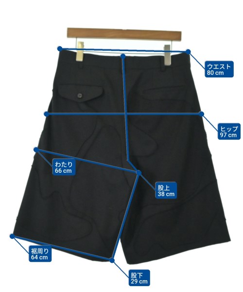 COMME des GARCONS HOMME PLUS（コムデギャルソンオムプリュス）ショートパンツ 黒 サイズ:M メンズ/2200682642187